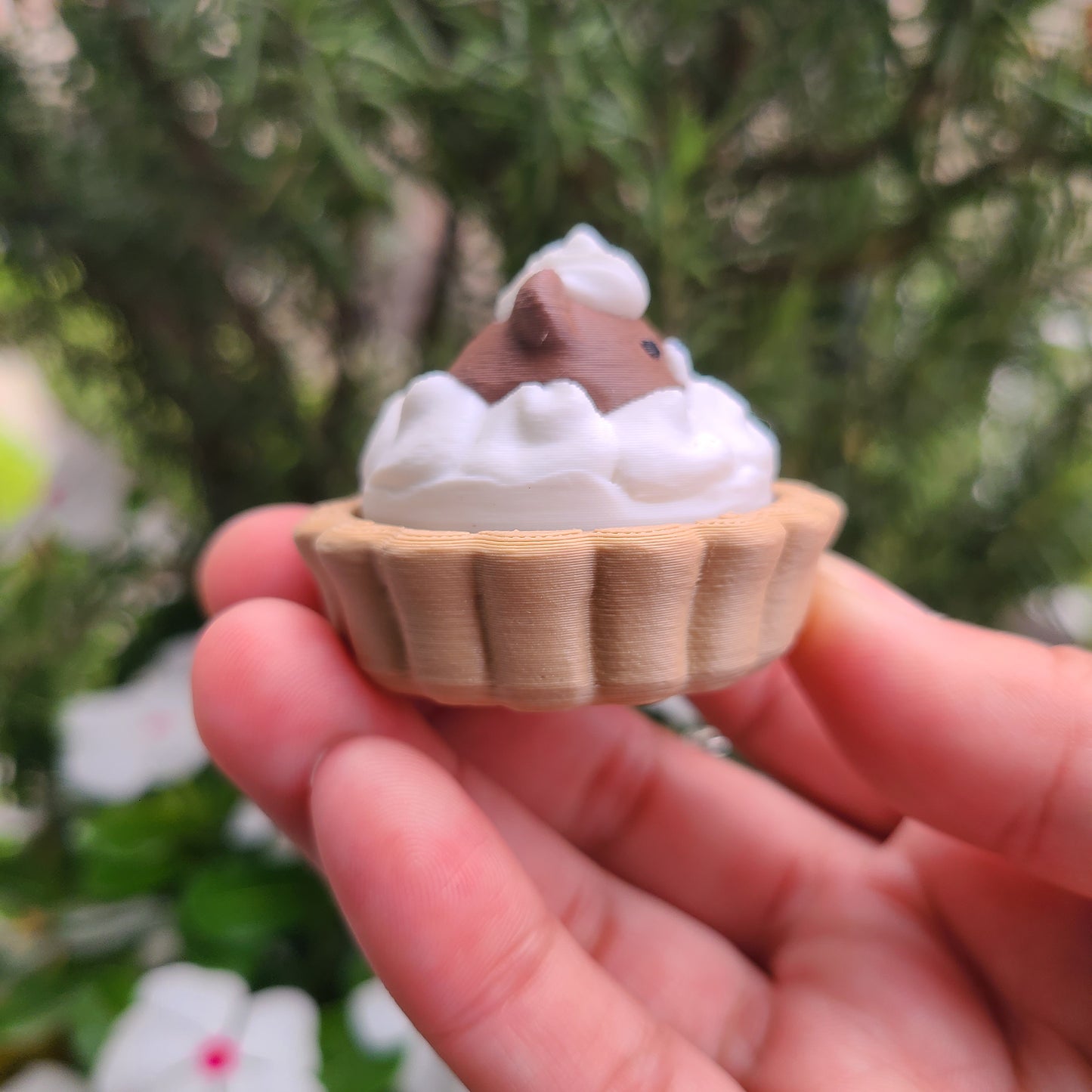 Bear Cream Tart Fidget Clicker Keychain