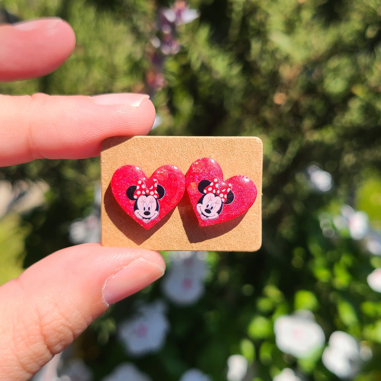 Girl Mouse Heart Earrings