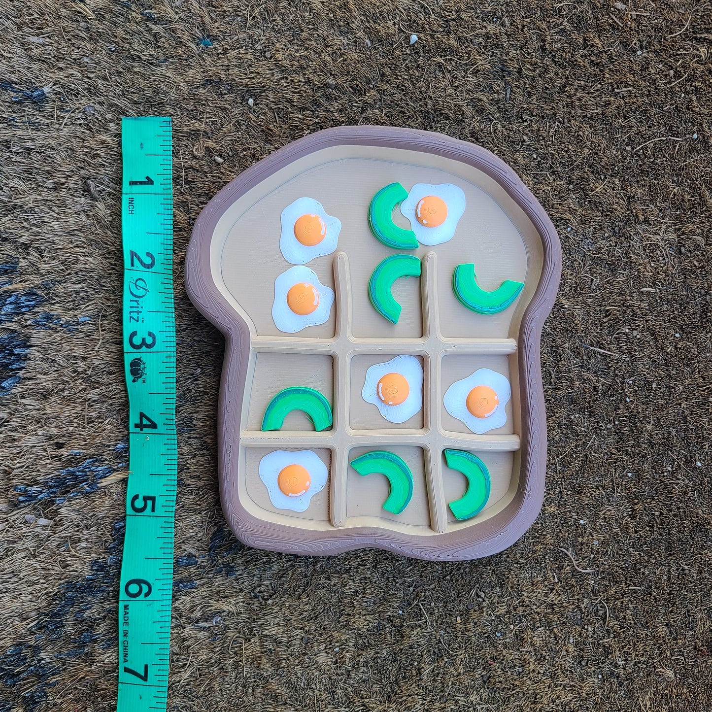 Egg & Avocado Toast 3D Printed Tic Tac Toe Game