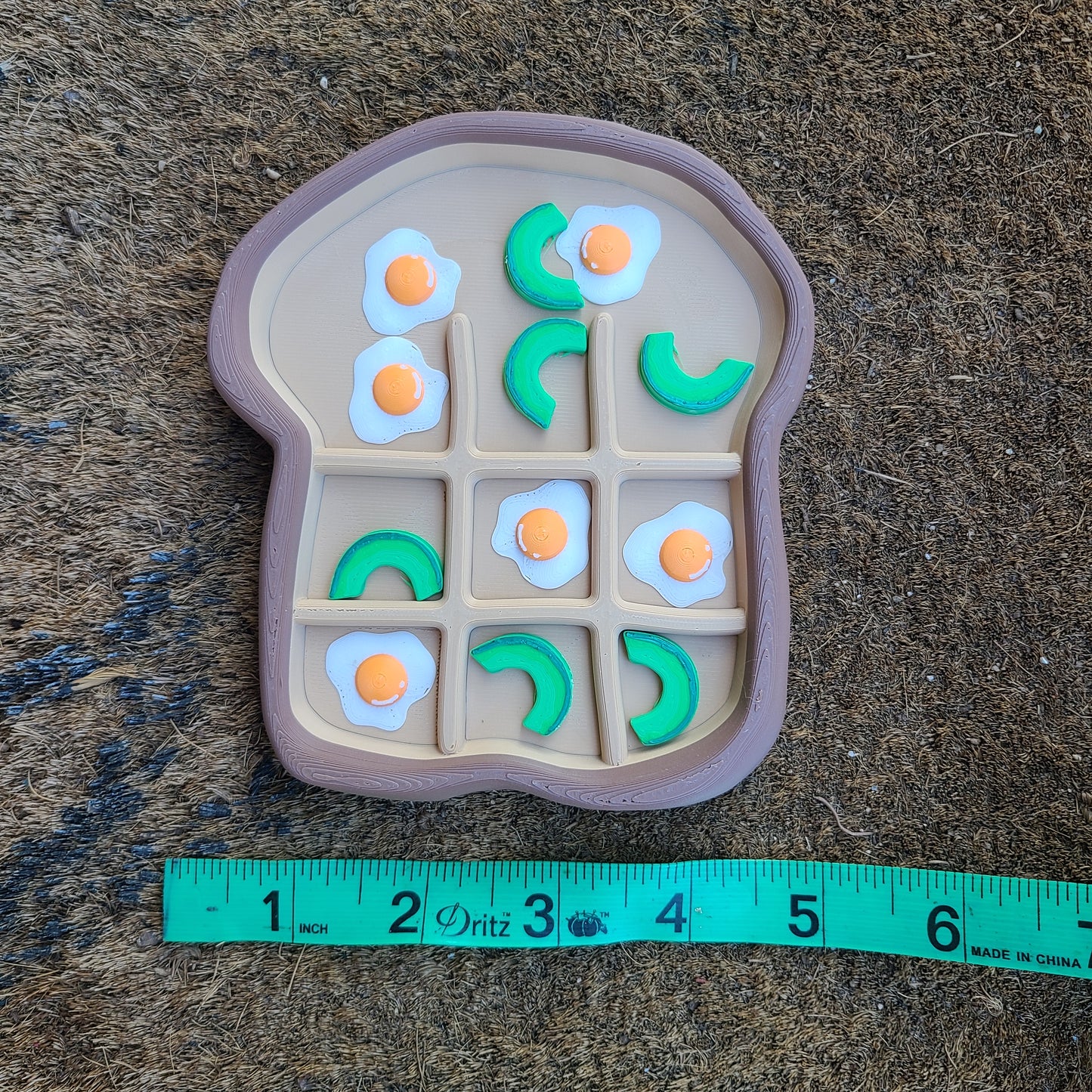 Egg & Avocado Toast 3D Printed Tic Tac Toe Game
