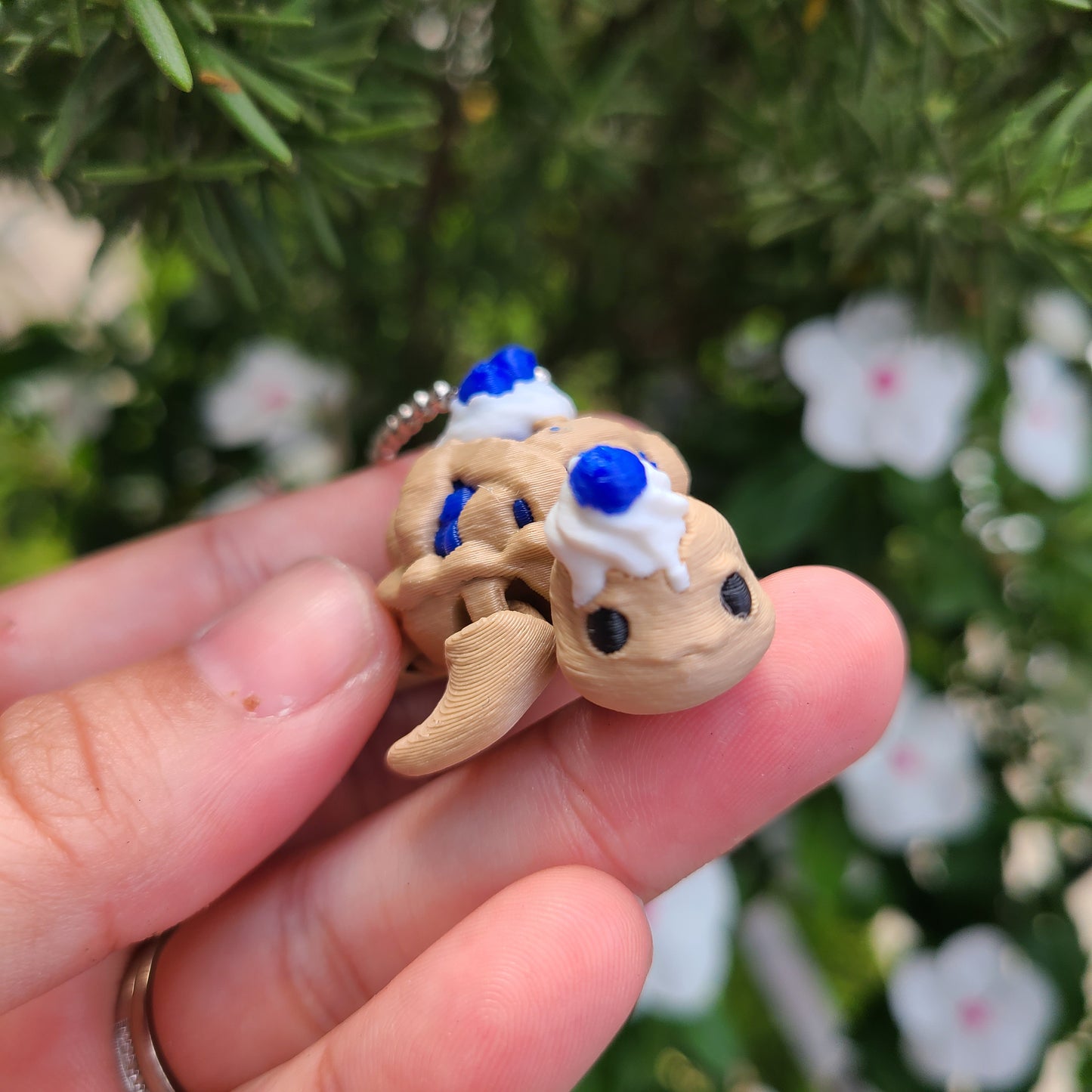 Blueberry Pie Turtle Articulated Fidget Keychain 3D Printed