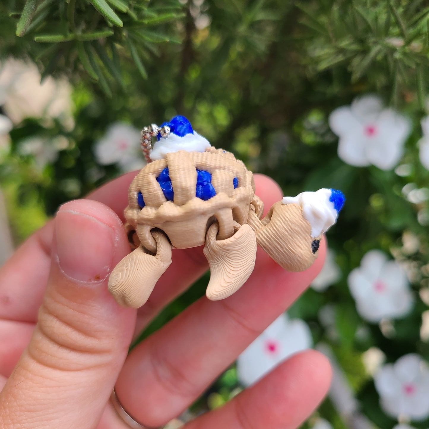 Blueberry Pie Turtle Articulated Fidget Keychain 3D Printed