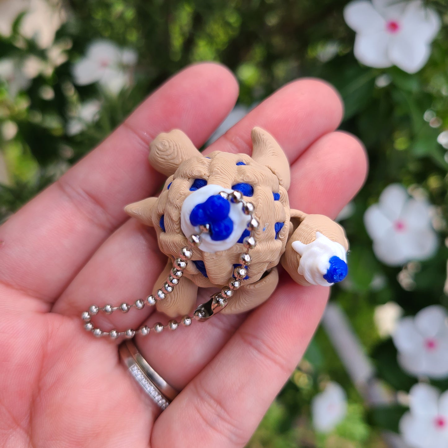 Blueberry Pie Turtle Articulated Fidget Keychain 3D Printed