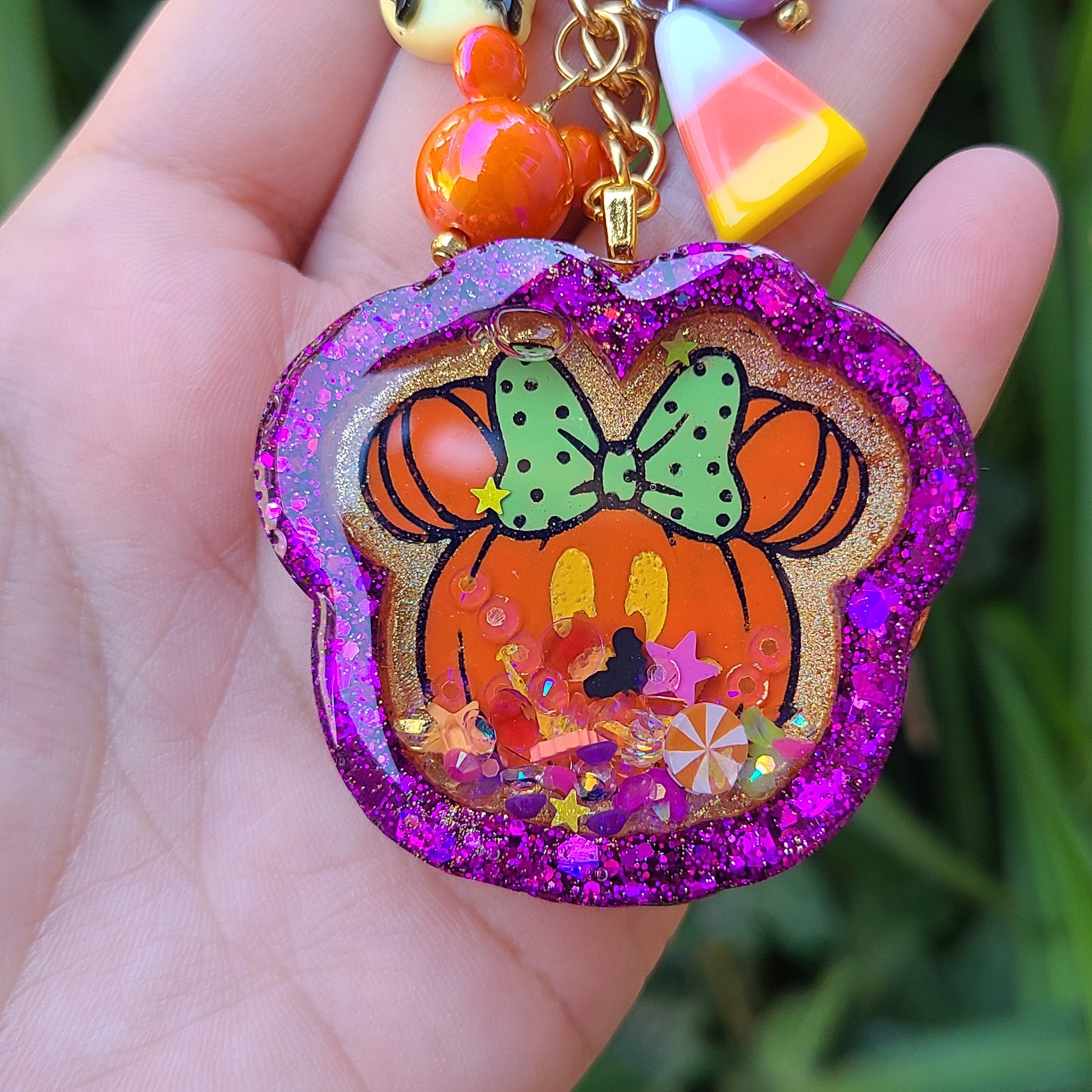 Girl Pumpkin Mouse Bag Charm
