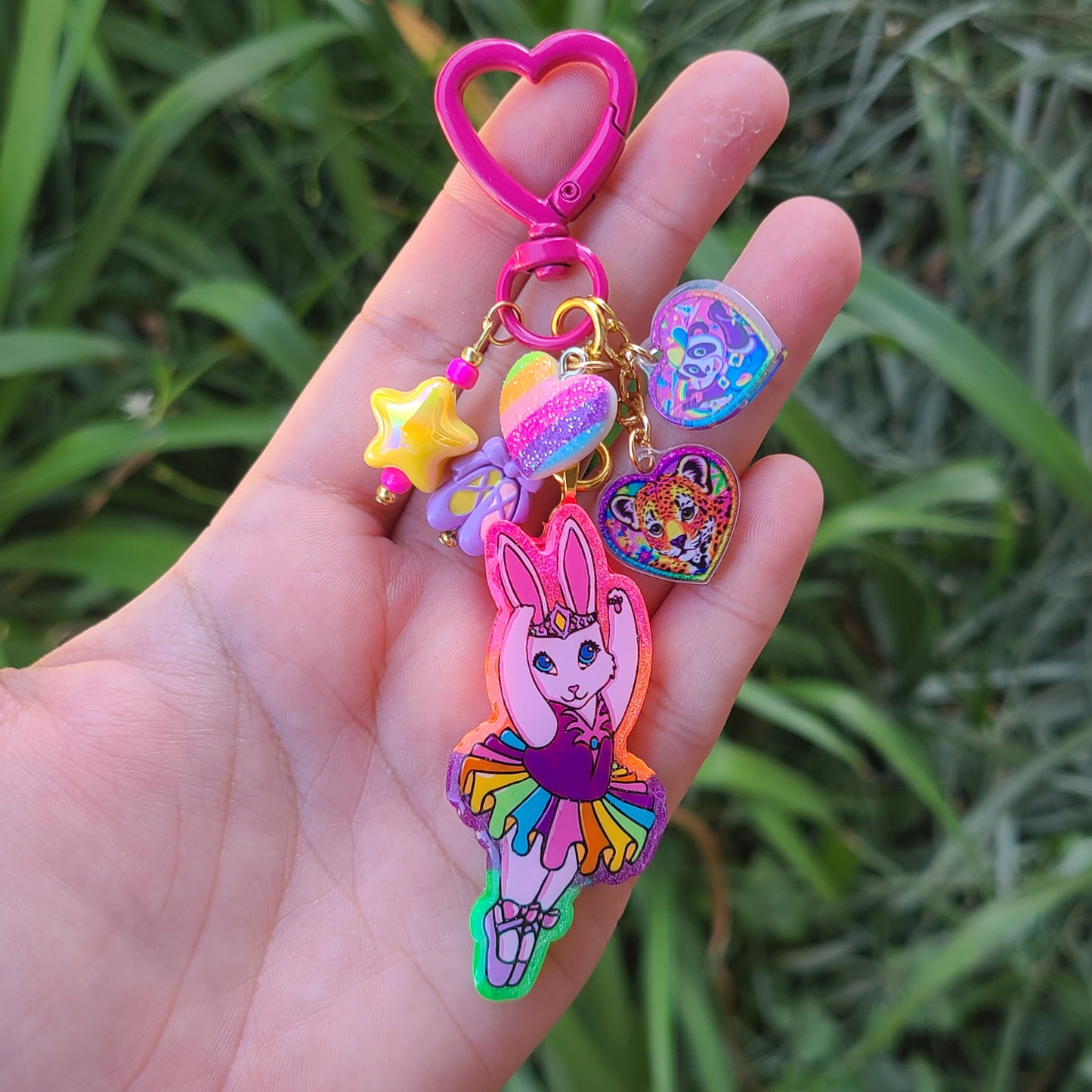 90's Rainbow Ballerina Bunny Bag Charm