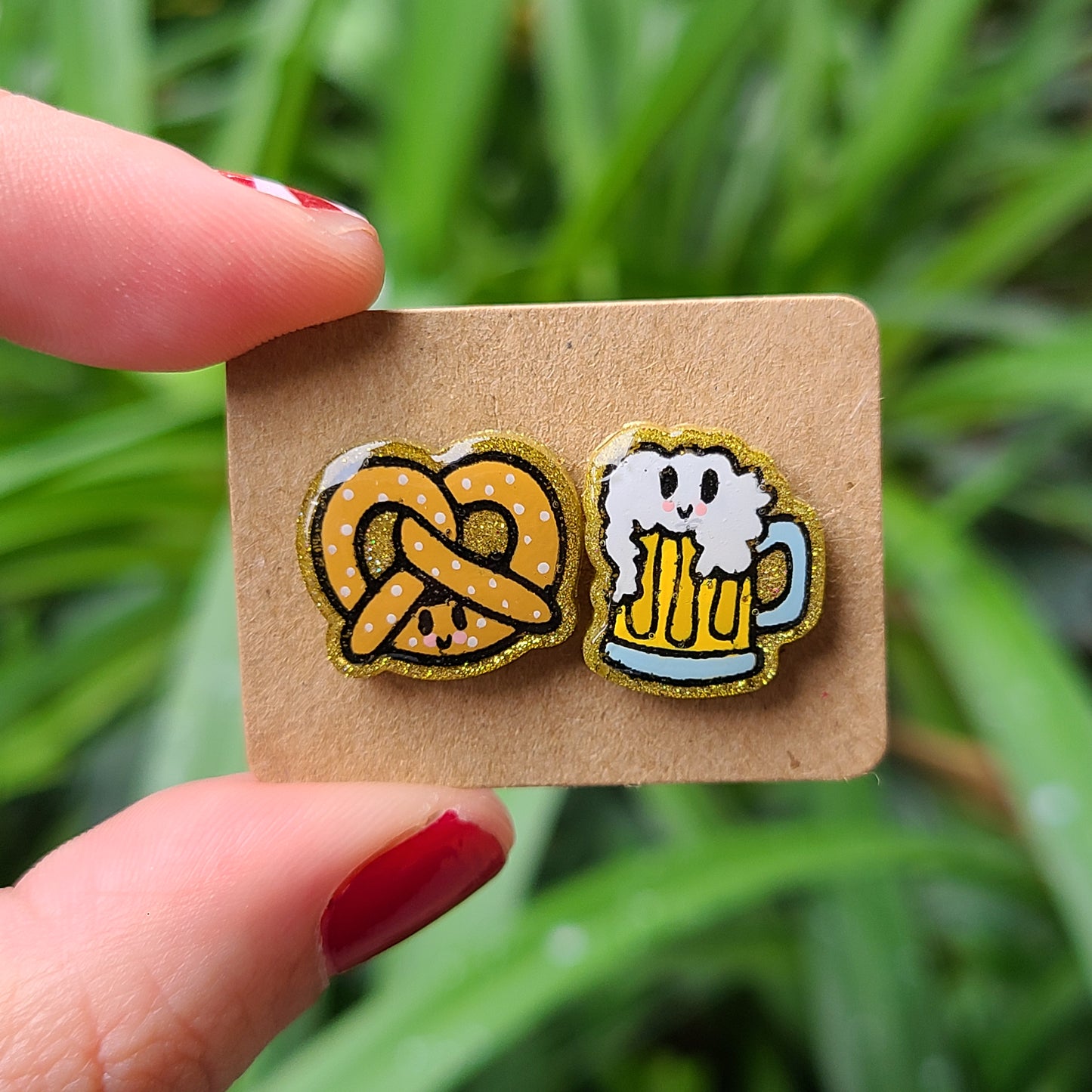 Pretzels & Beer Stud Earrings