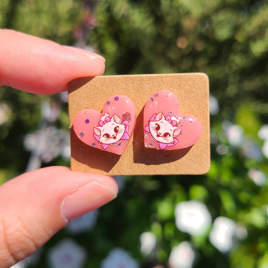 Cat Heart Earrings