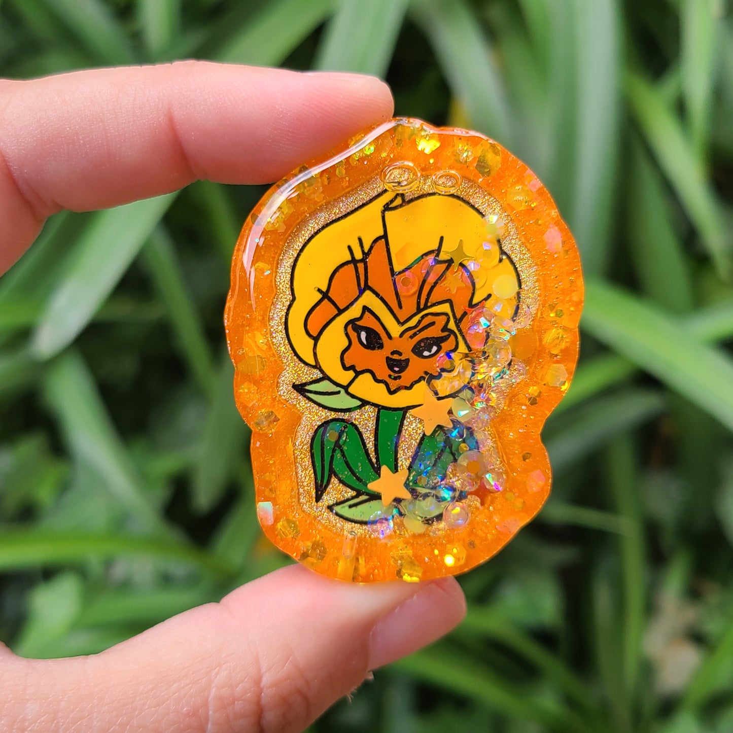 Orange Wonderland Flower Charm