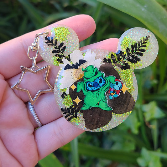 Dice Villain Flower Mouse Keychain