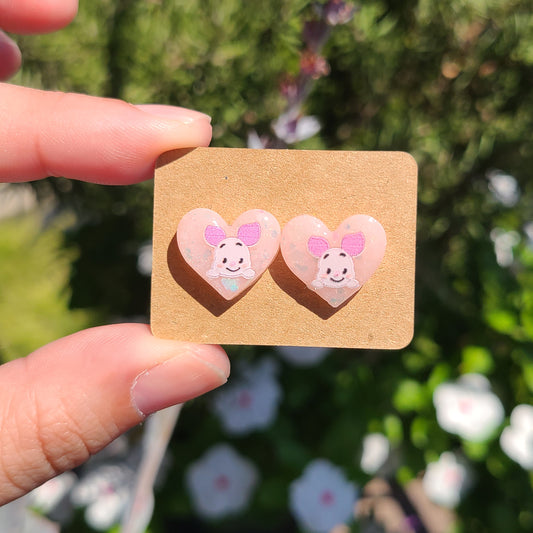 Little Piggy Heart Earrings