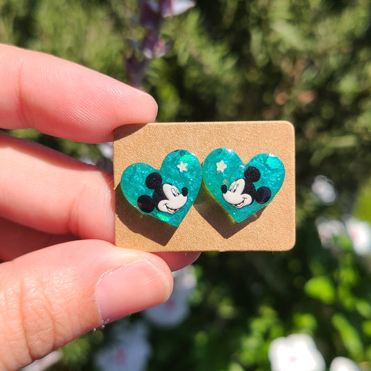 Boy Mouse Heart Earrings