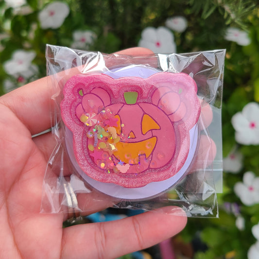Pink Pumpkin Mouse Magnet Phone Grip