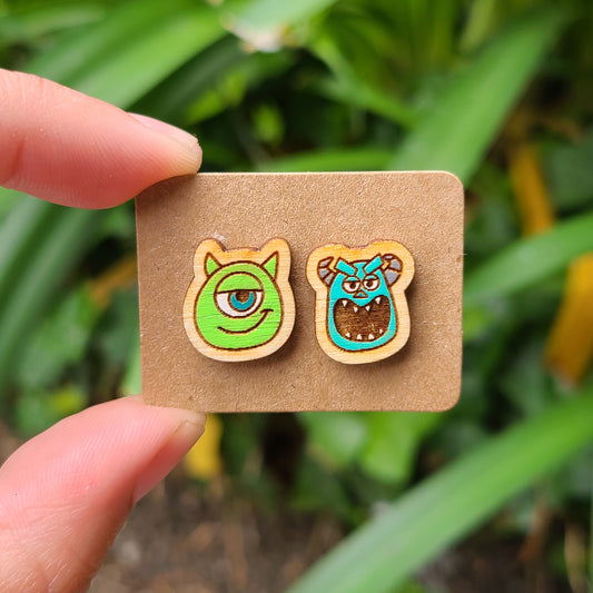 Monster Wood Earrings