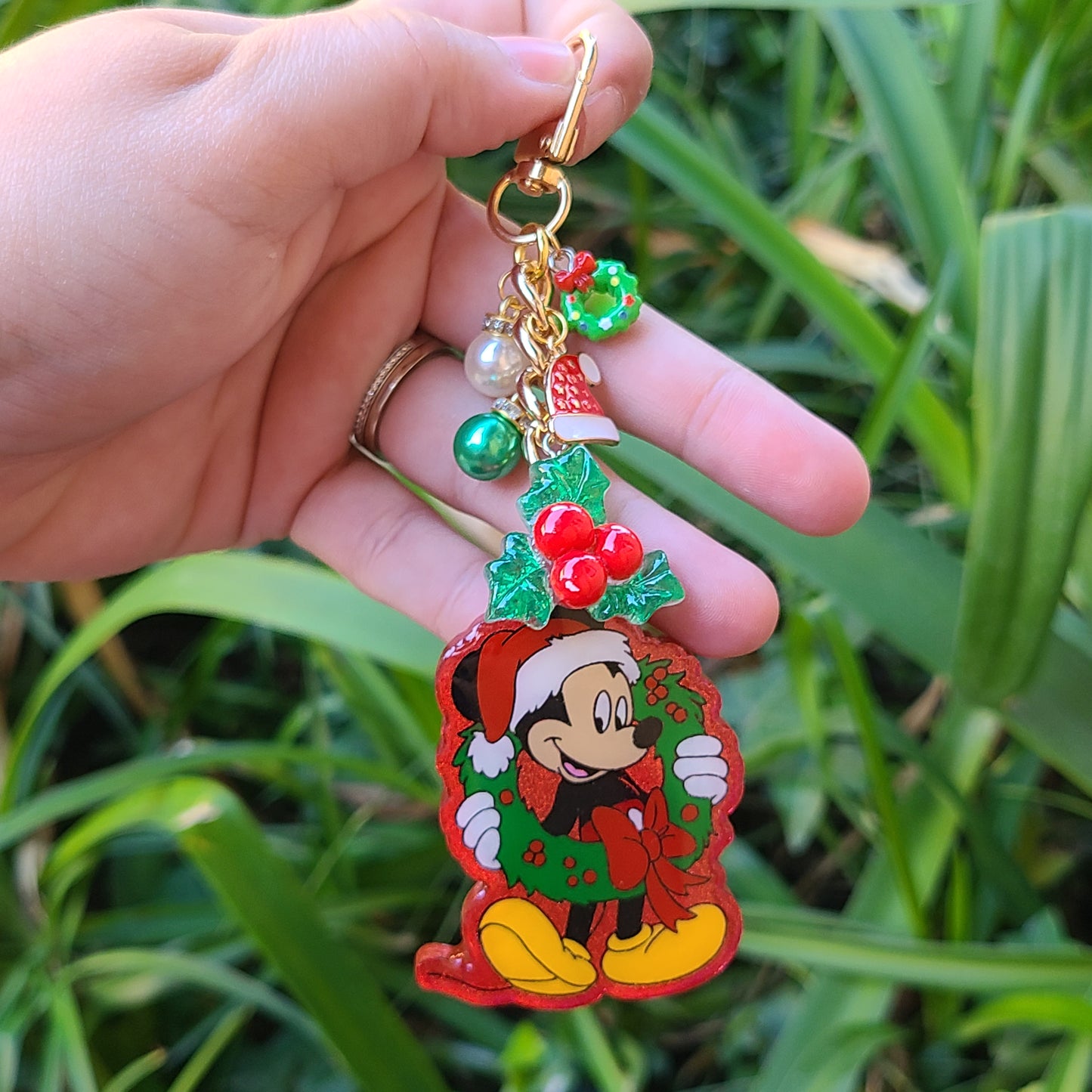Santa Mouse Bag Charm