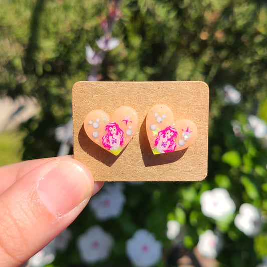 Mermaid Heart Earrings