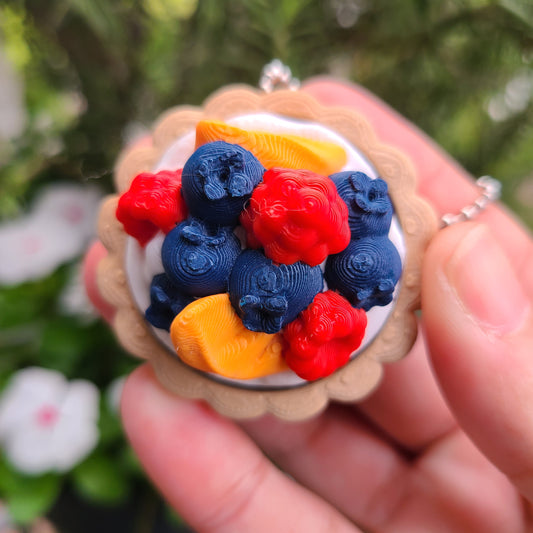 Fruit Pie Fidget Clicker Keychain