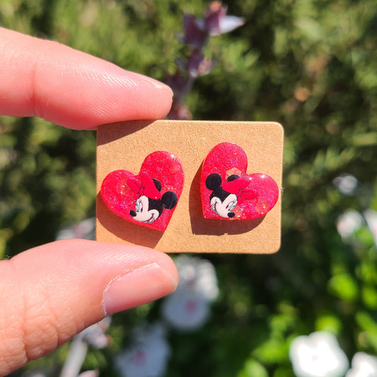 Girl Mouse Heart Earrings