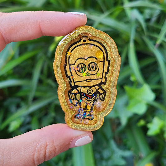 Gold Robot Charm