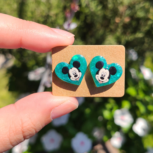 Boy Mouse Heart Earrings