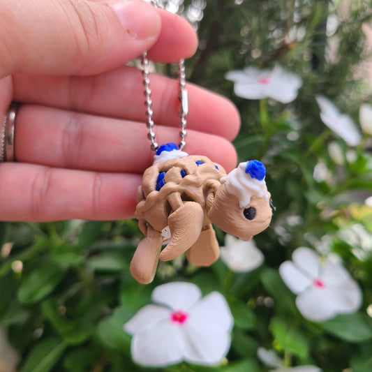 Blueberry Pie Turtle Articulated Fidget Keychain 3D Printed
