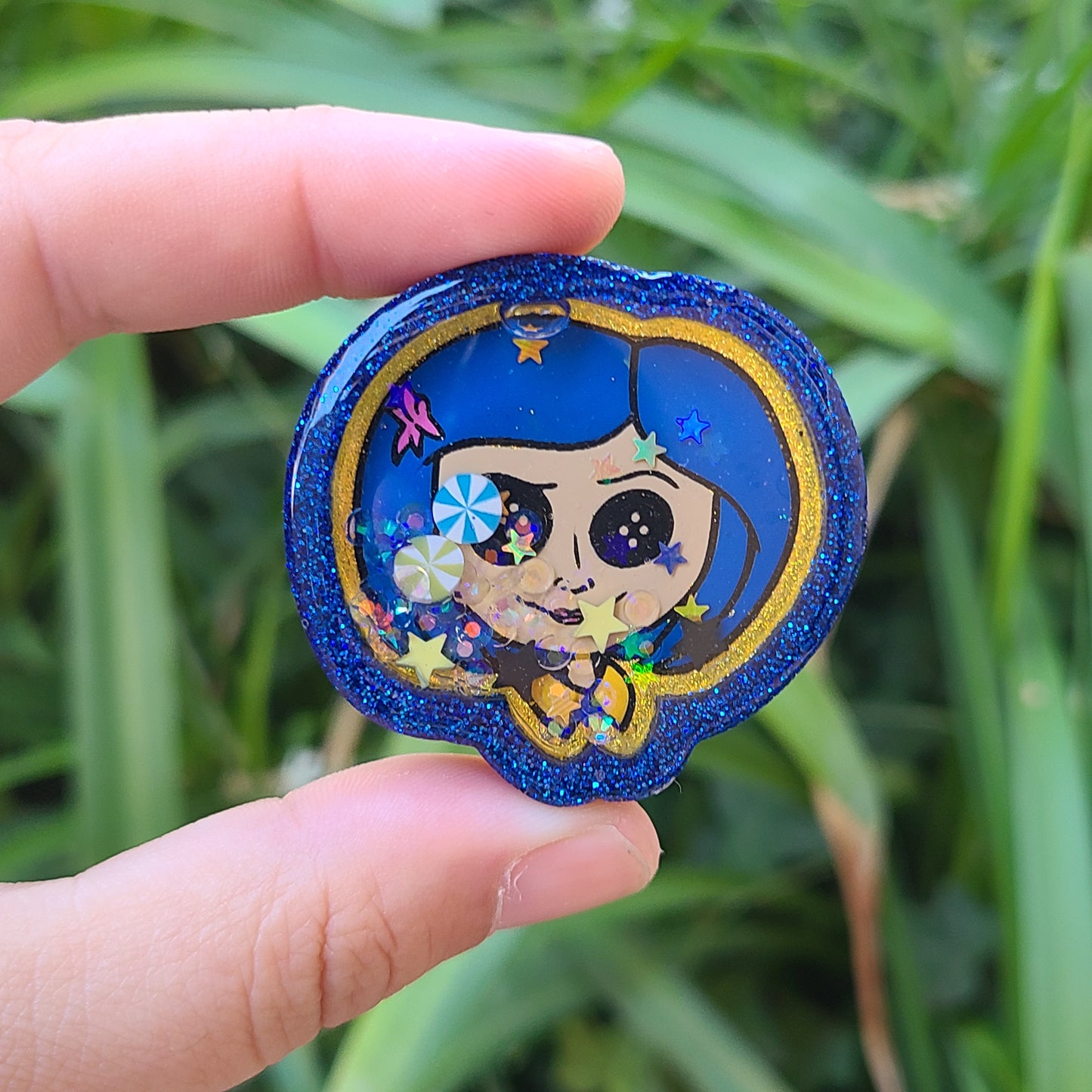 Button Eye Girl Charm