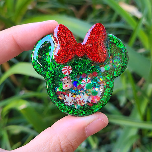 Green Christmas Mouse Charm
