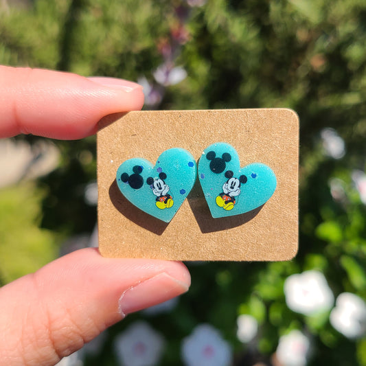 Boy Mouse Heart Earrings