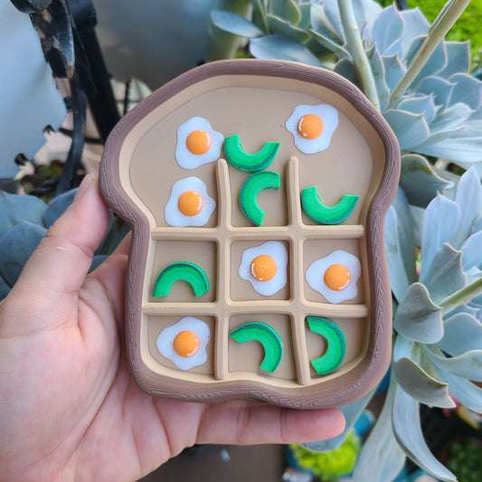 Egg & Avocado Toast 3D Printed Tic Tac Toe Game