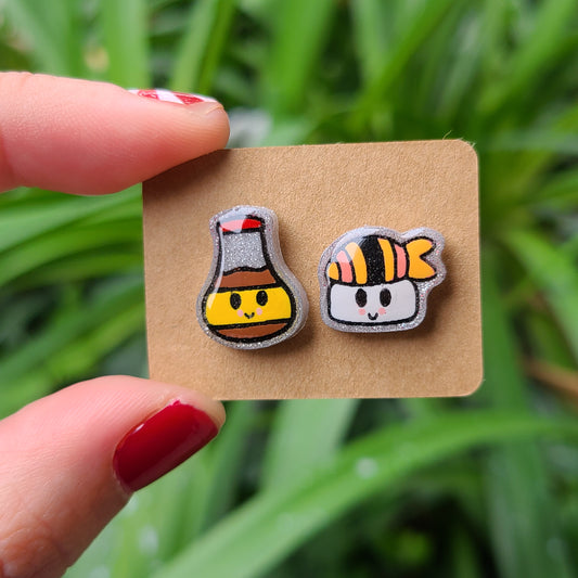 Soy Sauce & Sushi Stud Earrings