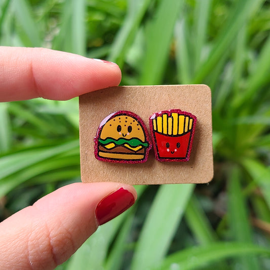 Burger & Fries Stud Earrings