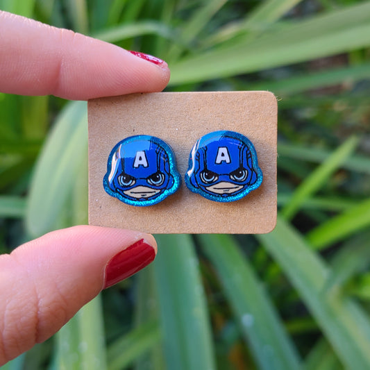 America Hero Stud Earrings